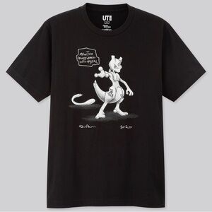 Uniqlo x Pokemon x Daniel Arsham Nintendo Black T-shirt Medium Games Mewtwo